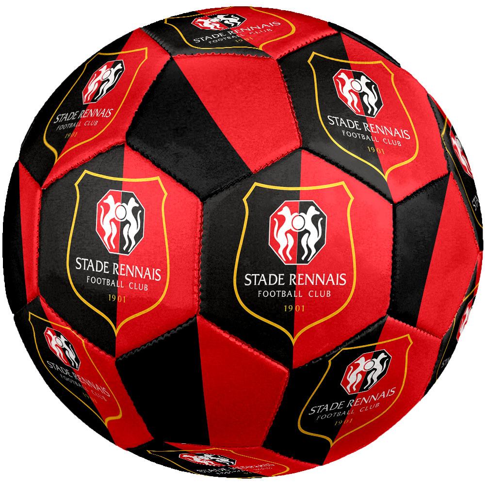 Stade Rennais FC Size 5 Soccer Ball, Machine-Stitched PVC, Durable & High Bounce, All Ages Fit, fan merchandise, matches & outdoor use.