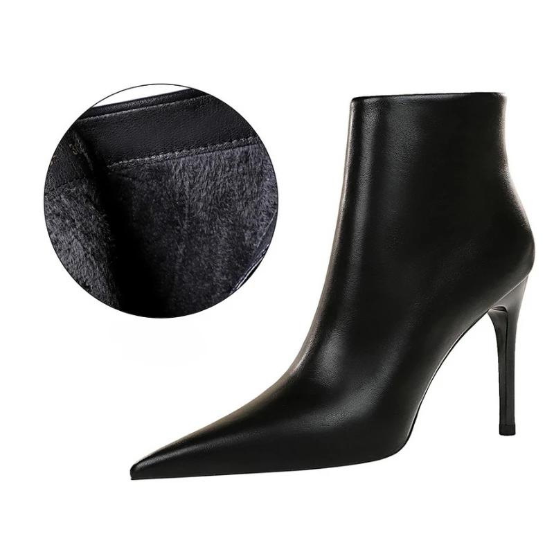 Fashion Elegant Luxurious 2024 Autumn Winter Boot European American Style Fashionable Sexy Slim High Heeled Pointed Women's Short Boots