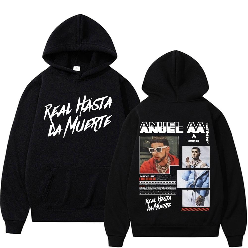 Rapper Anuel AA Real Hasta La Muerte Hoodies Men Women Hip Hop Retro Style Sweatshirt Pullover Harajuku Fashion Oversized Hooded
