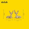 Brass Deer for Home Decor - 2 Piece (6.5 inches,) - 100% Pure Brass Decorative Brass Deer (Hiran) for Desk, Car,  Yellow Antique Finish