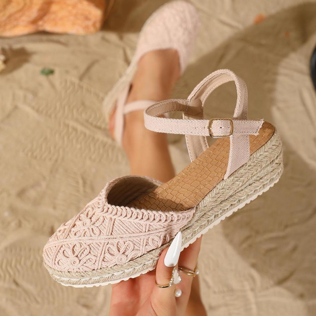 “2026 Women's Closed-Toe Hemp Rope Fisherman Sandals - Comfortable, Versatile, European & American Style”