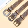 Carved PU Leather Belt Alloy Pin Buckle Decorative Belt Fashion Adjustable Belt  Daily Outfit