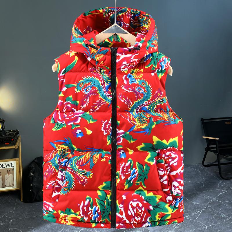 Fashion Men's Warm Vest Winter Sleeveless Jackets Plus Size Thick Man Coat Hooded