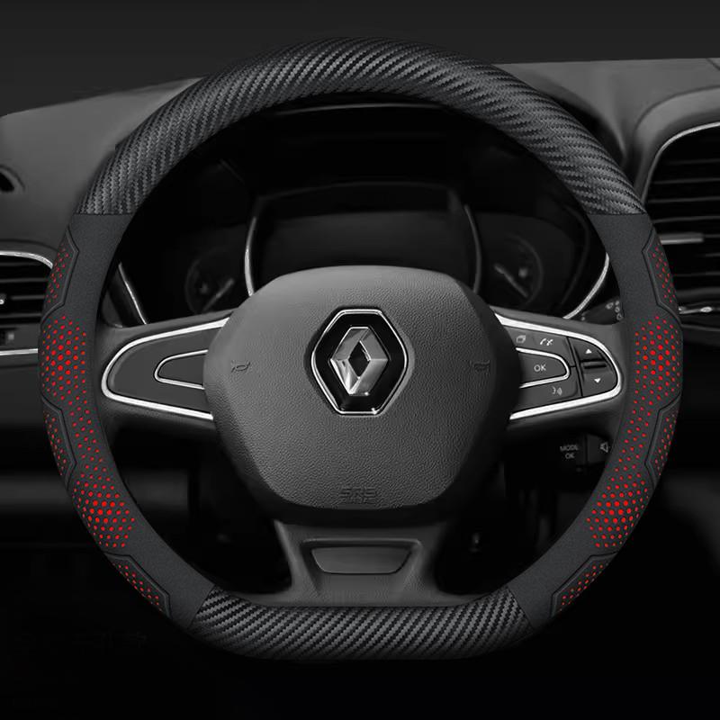 Für Renault Clio Megane 3 Scenic Laguna Logan Kadjar Kangoo Sandero CAPTUR DUSTER Karbonfaser Wildleder Auto Lenkradbezug