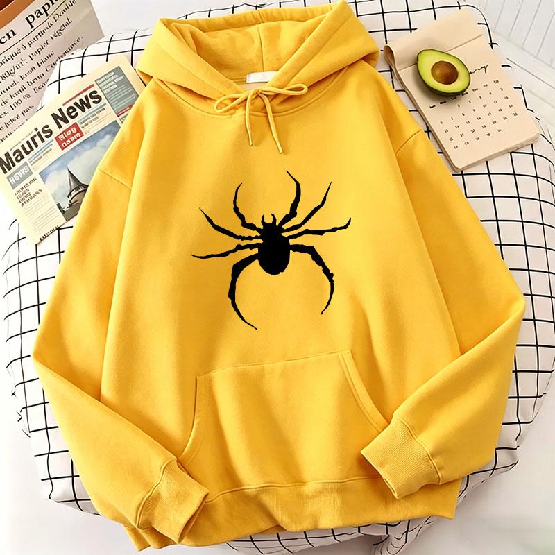 Sudaderas con Capucha Estampado de Araña Hip Hop Primavera Otoño Invierno Sudaderas Casuales Sudadera con Capucha Gráfica para Hombre Mujer
