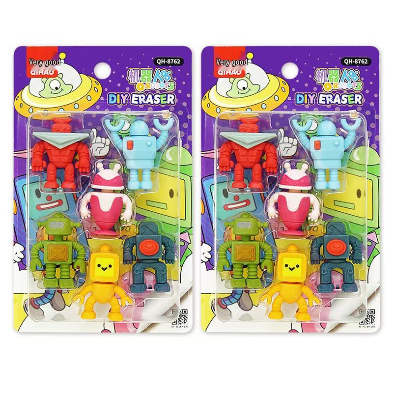 Adorable Cartoon Mini Eraser Set for Students – Perfect Back-to-School Gift