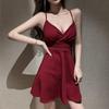 Elegant Low-Cut Strappy Summer Dress - Nightclub Sexy Slimming Plus Size Waist-Cinched Short Skirt for Women