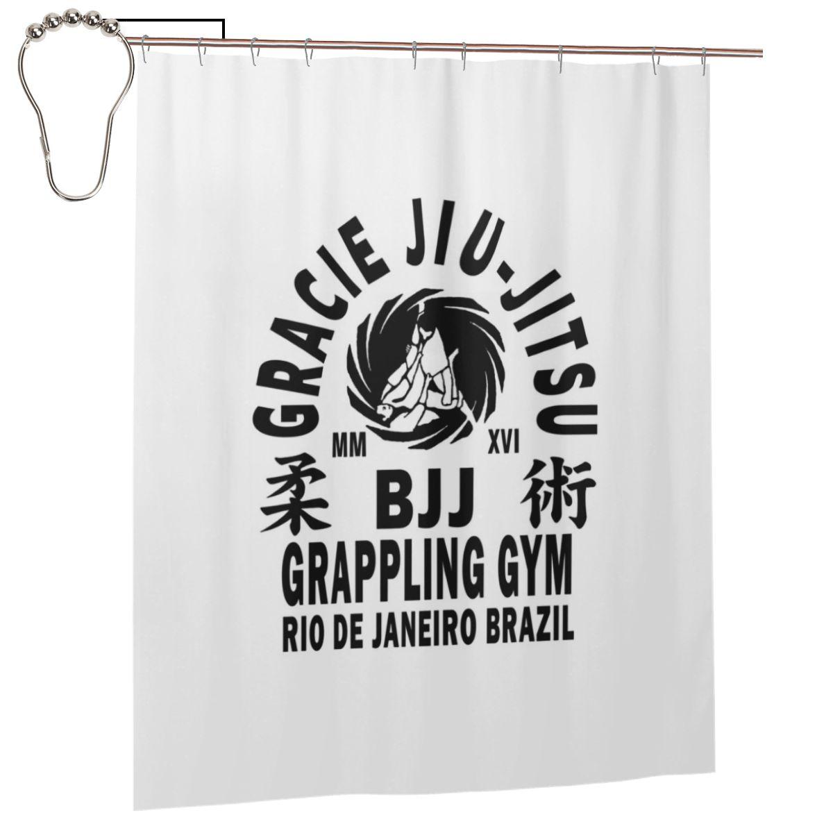 

Brazilian Jiu Jitsu Flag Jiu Jitsu Chess Shower Curtain Bathroom Polyester Waterproof Bath Curtains With Hooks W60H190(CM)-1 Pcs