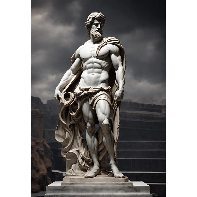 Stone Gold Statue Muscular Greek God Statue Prints Poster Canvas Painting Modern Wall Art Picture Living Room Bedroom Home Decor