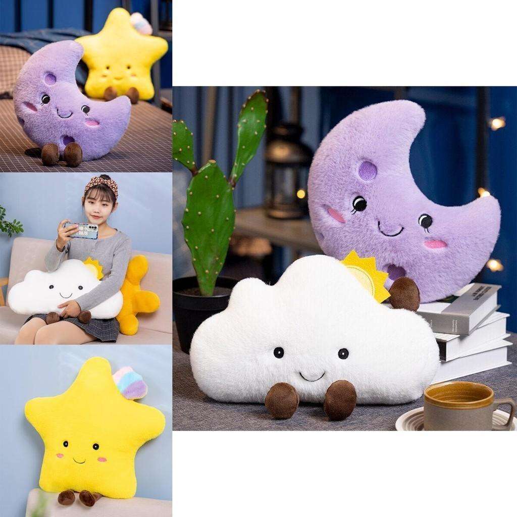 Cute Starry Sky Series Plush Toy Cushions With Soft Fluffy Clouds And Stars