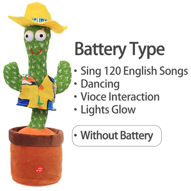 Dancing Cactus Electron Plush Toy Luminous Talking Twisting Cactus Doll Sound Record Repeat Toy Kid Education Toy Christmas Gift