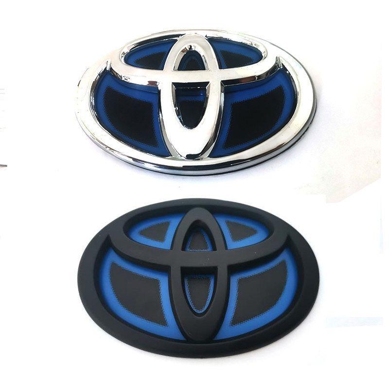 Modified Blue Bottom Front Grille Badge Trunk Car Logo Suitable for Toyota RAV4 CAMRY COROLLA LANDCRUSER RAV4 VIOS SIENNA YARLS
