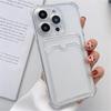 Phone Case For iPhone 16 15 14  Pro Max 11 Mini X XR XS 7 8Plus Transparent Card Slot Bag Holder Shockproof Wallet Cover