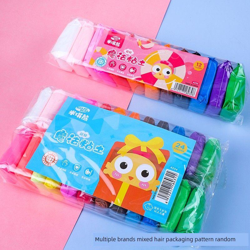 

Легкий пластилин 24 цвета для детей, ручной работы, пластилин нетоксичный, космический цветной пластилин, для детского сада, ручной работы, сделай сам, кристальный кирпичный пластилин 36 12 color clay +24 color clay PP bag