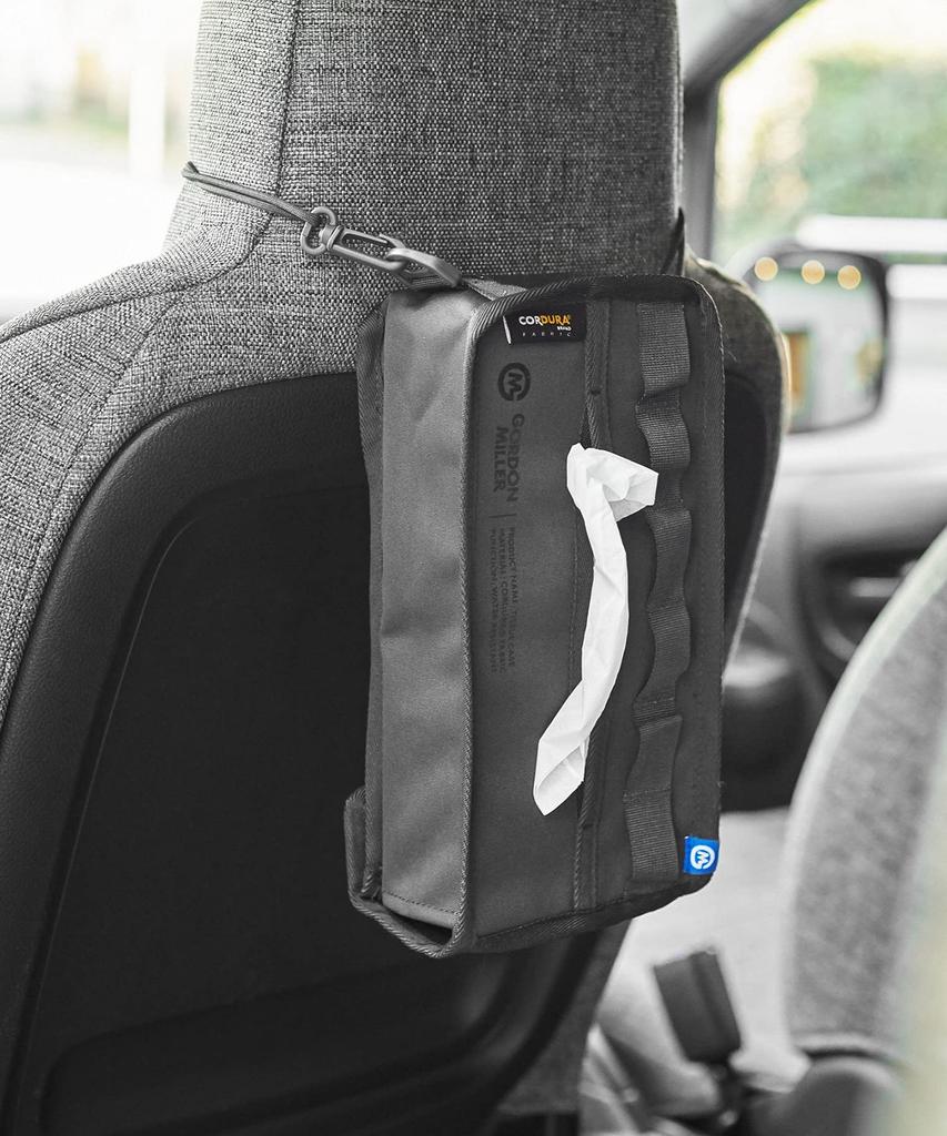 GORDON MILLER Car Cordura Tissue Case, Dark Gray, 1646553