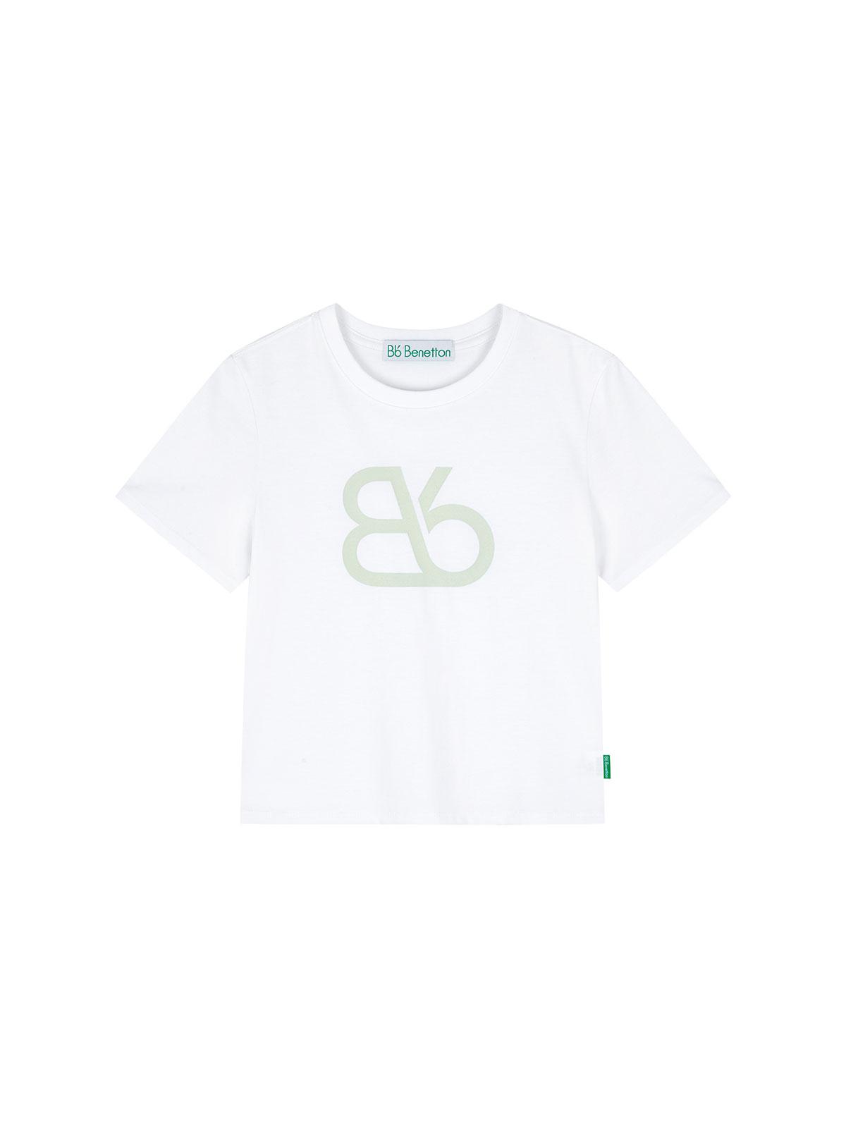 B-Flat Benetton Большая футболка Bibi с коротким рукавом укороченная (белый) S