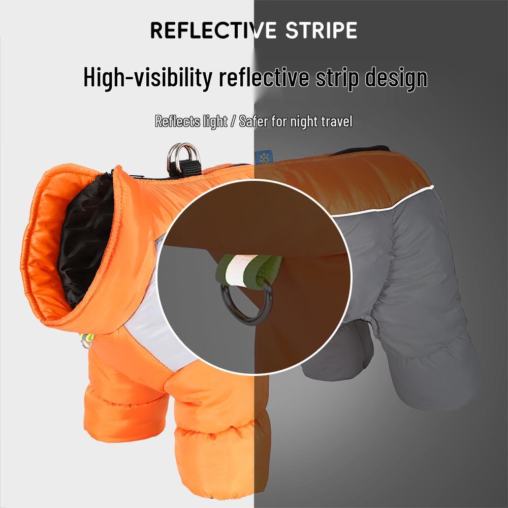 Waterproof Reflective Four-Legged Thickened Warm Dog Outfit for Small Dogs