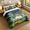 3Pcs Bedding Set Custom Name Text, 1 Sheet 2 Pillowcases Home Bed DecorMy Neighbor Totoro