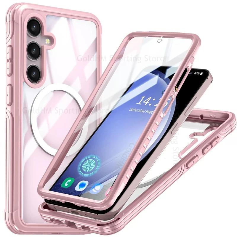 

360° Full Body Front+Back Hybrid Armor Case For Samsung S25 Ultra S23 S24FE 9H Glass Heavy Duty Cover For Galaxy A55 A16 A36 A56 For Samsung S24Ultra