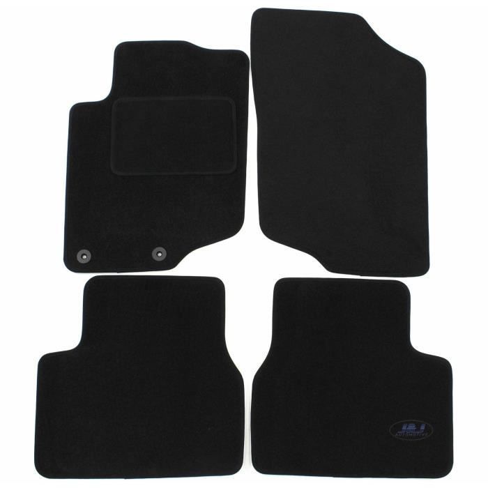 J&J AUTOMOTIVE | Tapis De Sol Noir Velours Sur Mesure Peugeot 207 2006-2014, Antidérapant
