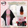 Anime Demon Slayer Kamado Nezuko Cosplay Kimetsu No Yaiba Costume Kimono Uniform Clothes Props Set