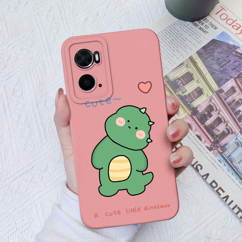 Case For OPPO A72 A78 A94 A91 A76 A73 A93 A8 AX7 Back Cover Cute Dinosaur Housing Shockproof Matte Soft Silicone Screen Protector Capa For OPPO Bumper