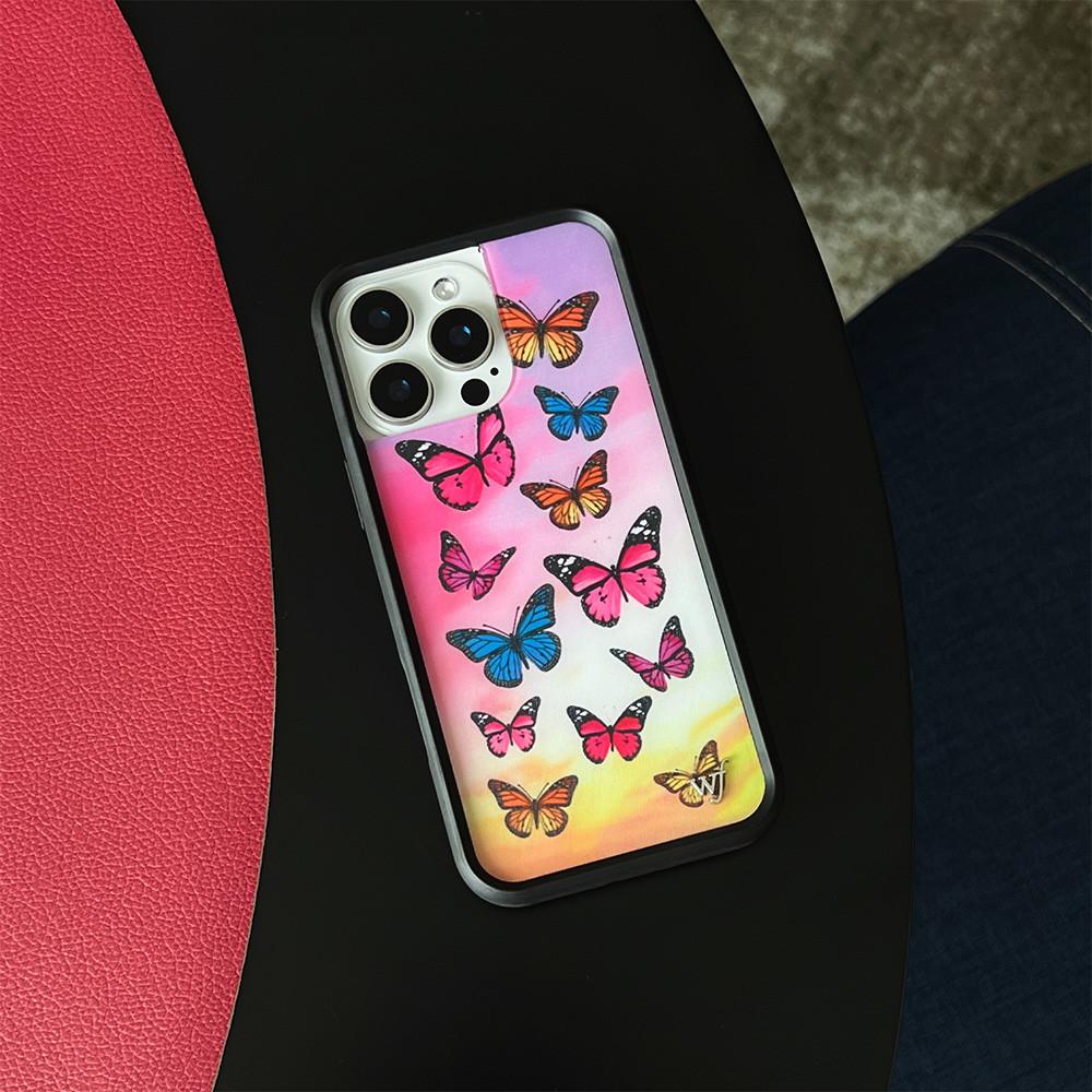 Wildflower Butterfly butterflies Phone Case for iPhone 12 13 14 15 16 Pro Max Plus 17 pro Gift Wild Flowers cloth wf label Cover