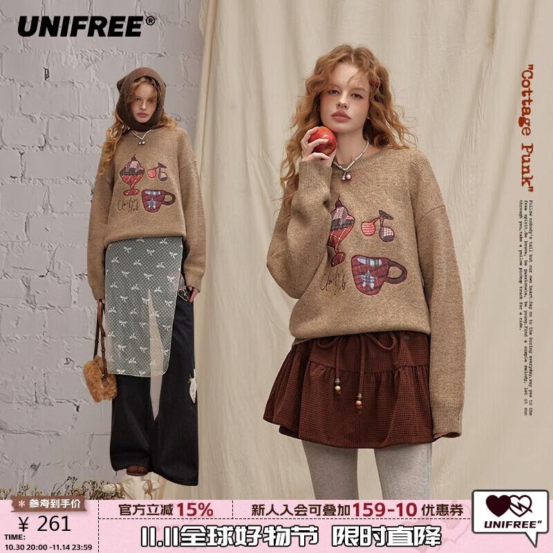 

UNIFREE Women s Boho Chic Drop Shoulder Knit Pullover Sweater M