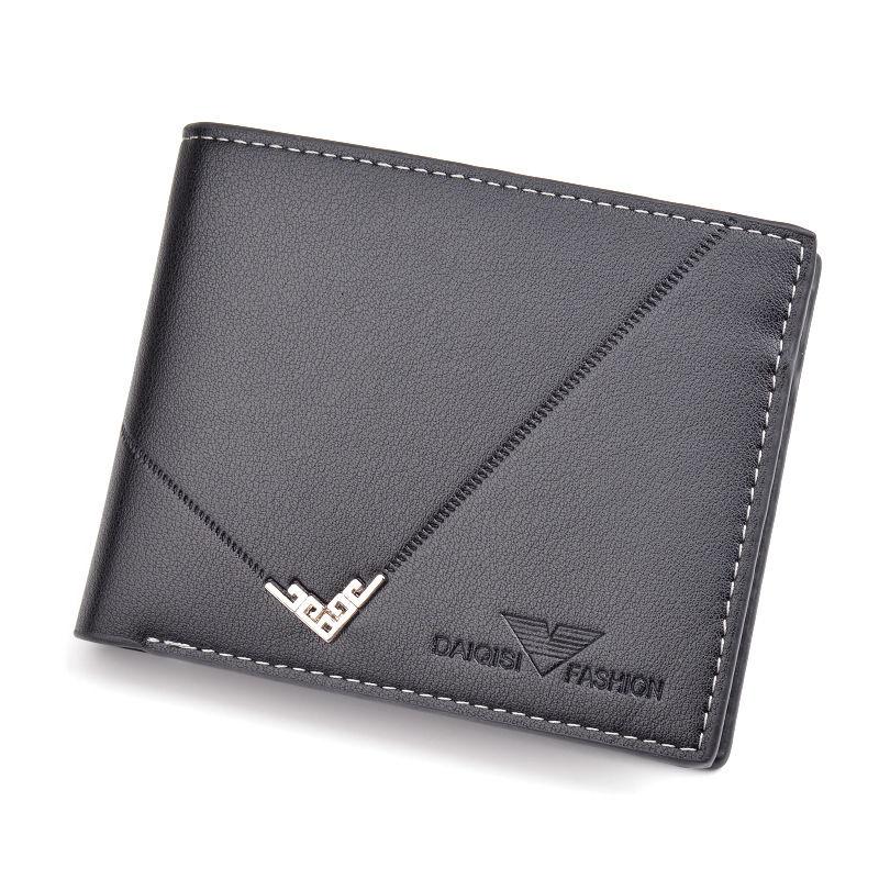 Vintage Design Men Short Wallets Artificial Leather Card Holder Purse for Man Male Business Soft Wallet Purses
