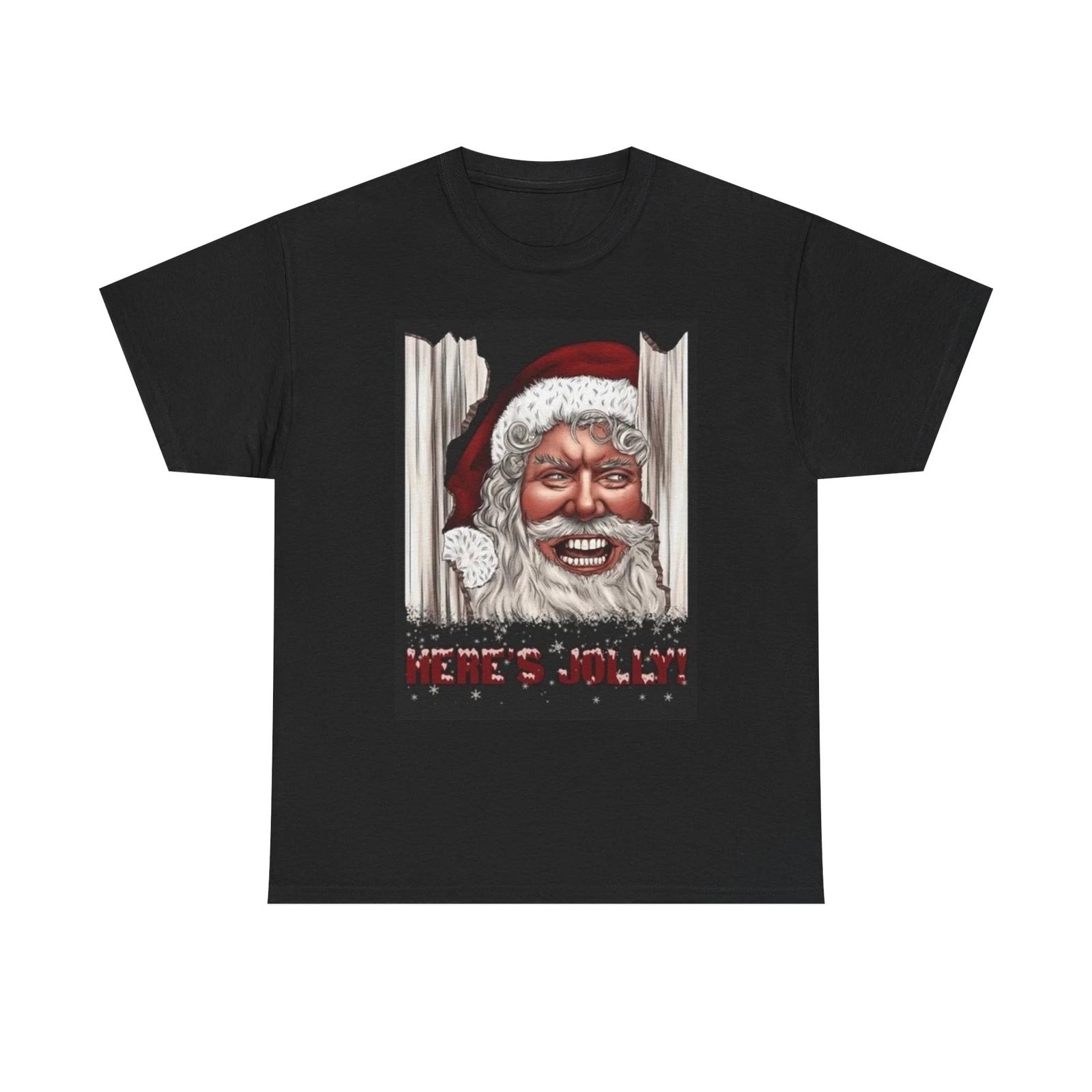 Men s and Women s T-shirts Here Jolly Santa XL