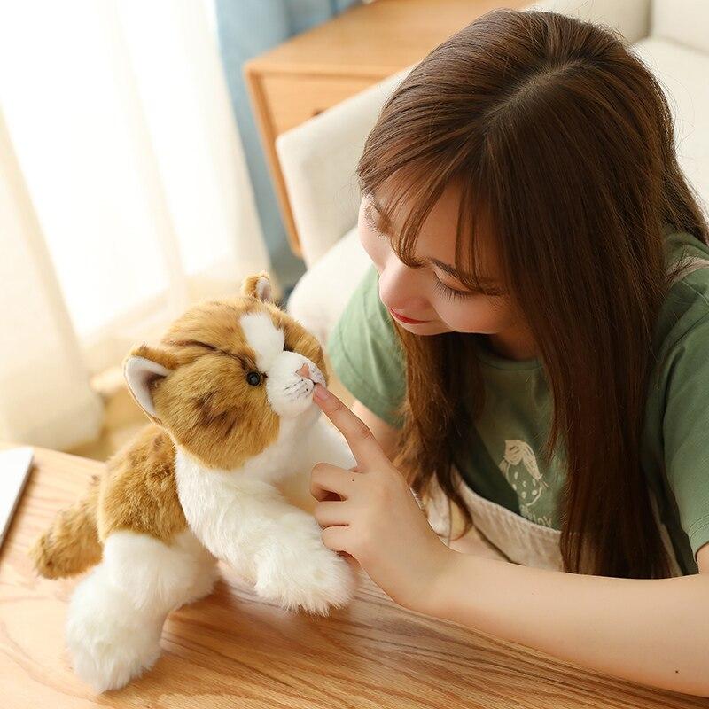 30cm High Quality Simulation Lying Cat Plush Toy Stuffed Animal Realistic Kitten Toy for Luxury Home Decoration Pet Gift