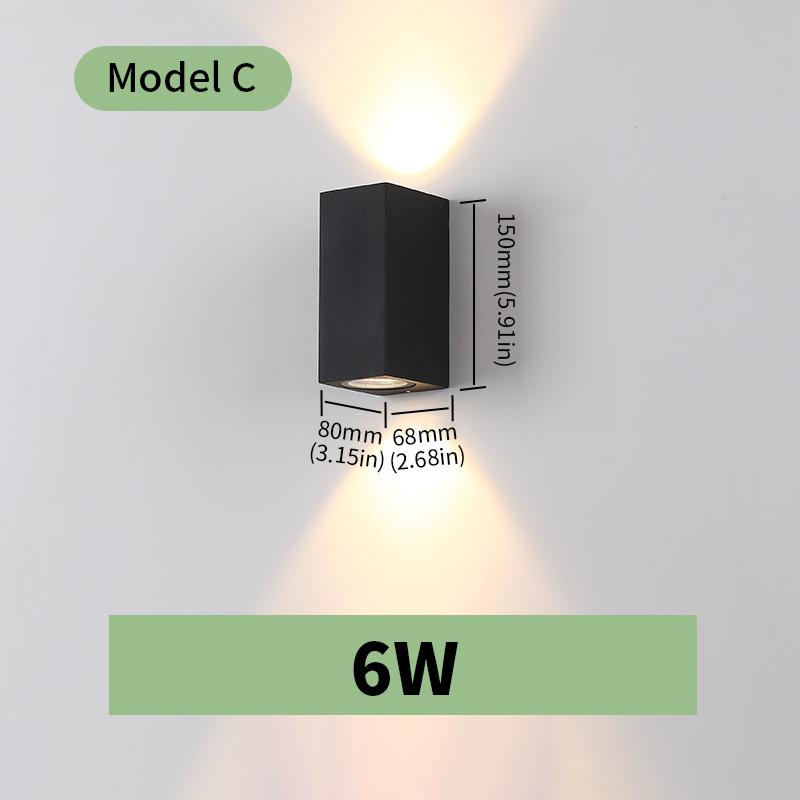 Led Wall Lamp Outdoor Waterproof AC85-265V 3W 6W Up & Down ABS Lighting Garden Decoration Wall Light For Indoor Livingroom Light