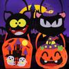 4pcs Pumpkin Halloween Candy Bag Cartoon Gift Basket Tote Bag Portable Storage Bucket  For Kids