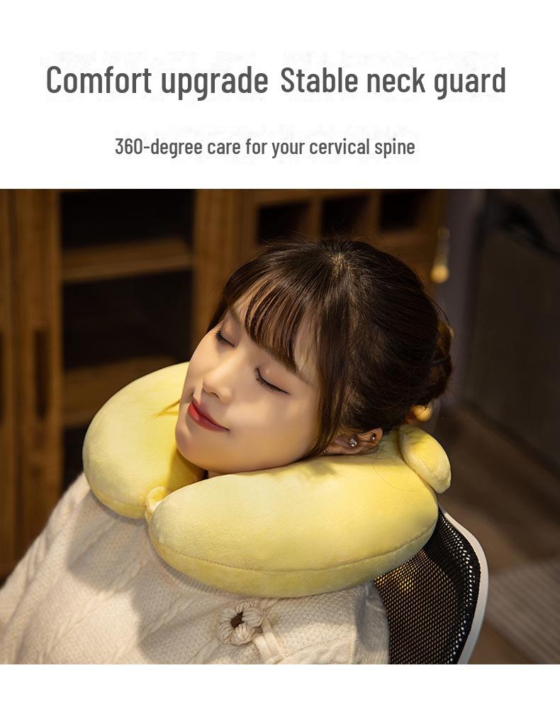 Urocza poduszka podróżna w kształcie litery U: Podróż, Drzemka w biurze, Kreskówkowa pluszowa poduszka pod szyję