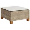 VidaXL Garden Stool and Cushion Beige 63.5x56x32cm Wicker 365913