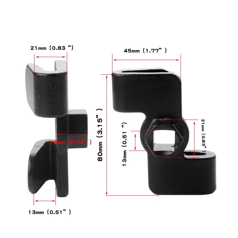 Universal Car Wrench Extender Adapter: 1/2 Inch To 21mm Conversion Tool