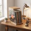 Stable Structure Wooden Record Holder Solid Wood Vinyl Display Stand  Desktop Decoration