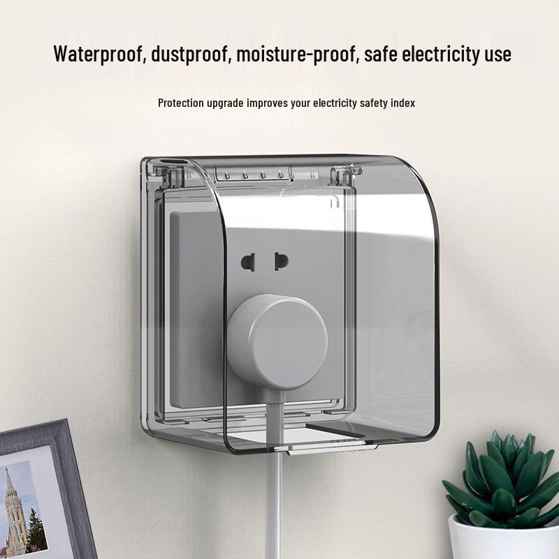 Self-Adhesive Splash-Proof Bathroom Socket Cover for 86 Type Switch