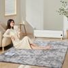SOMANT Washable Carpet Antibacterial and Dust Mite Shag Warm Rug for Living Room and Light Gray and White All-Season Rug, Thick, Odor-Resistant,