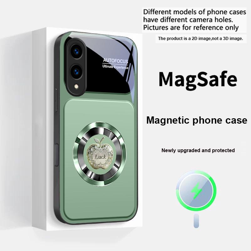 Ultimatives Glücksgefühl Für Magsafe Samsung S25 S25 Edge S25Ultra S8 9 10 20 S21 Pro 22 Plus S23 FE S24 Ultra Glas Handyhülle