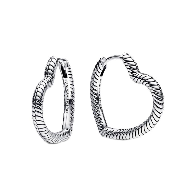 Pandora Moments Heart Charm Fashion 925 Silver Earrings Women earrings 292236C00 Box