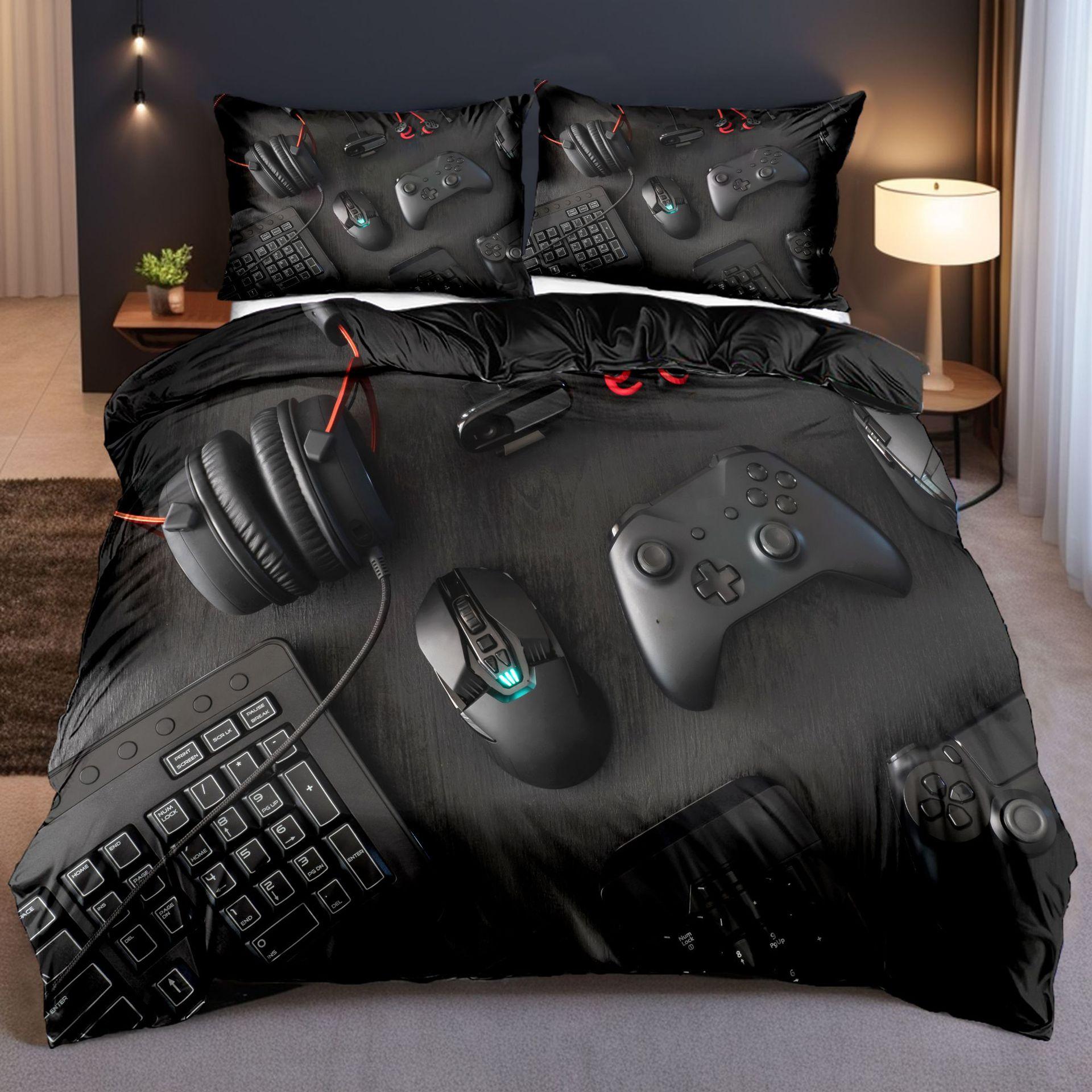 

Three-Piece Digital Printing 3D Quilt Cover, E-Sports Game Theme Bedding, Home Textile Three-Piece Set 135 * 200cm 50 * 80cm * 1 two-piece set