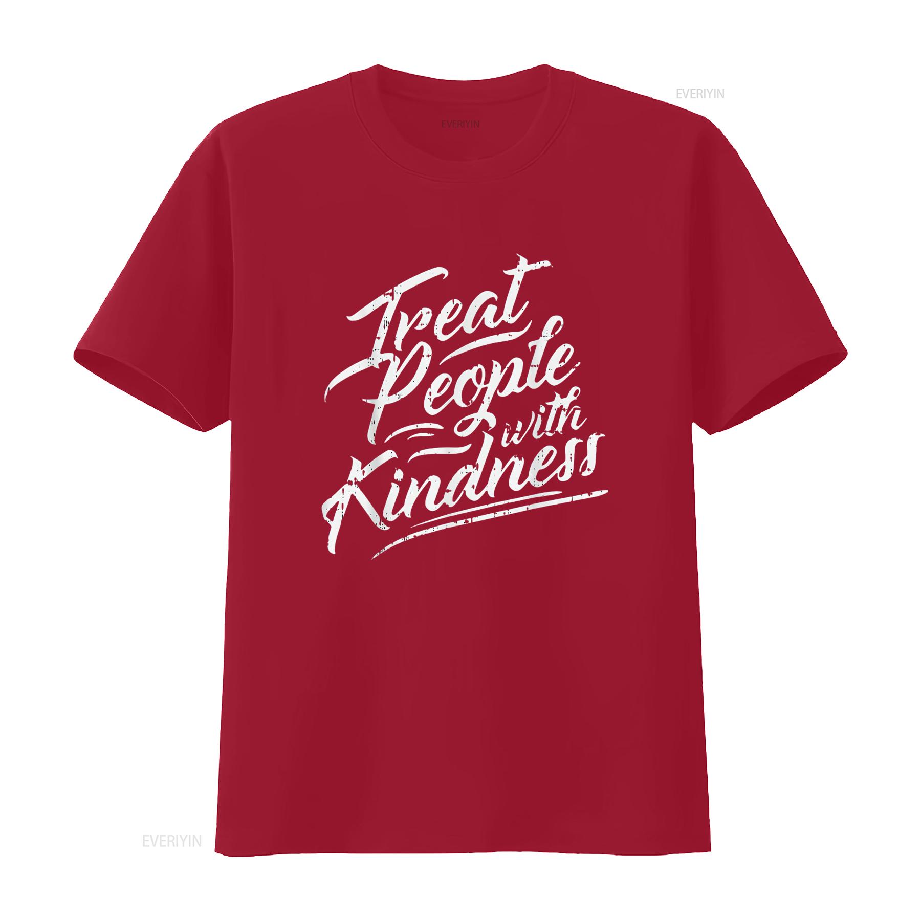 Treat People With Kindness Positive Motivational Quote T Shirt vintage Washed homme Soft graphic streetwear Versatile S
