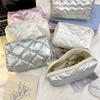 Trendy Heart Pattern Cosmetic Pouch With Butterfly Bow Design For Womens Travel Accessories
