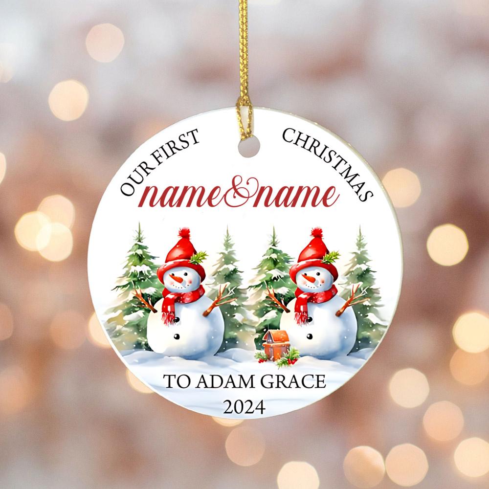 Personalized Couple Ornament 2024 Deer Ornament Keepsake Gift Custom Name Marry Keepsake Christmas Ornaments Decor