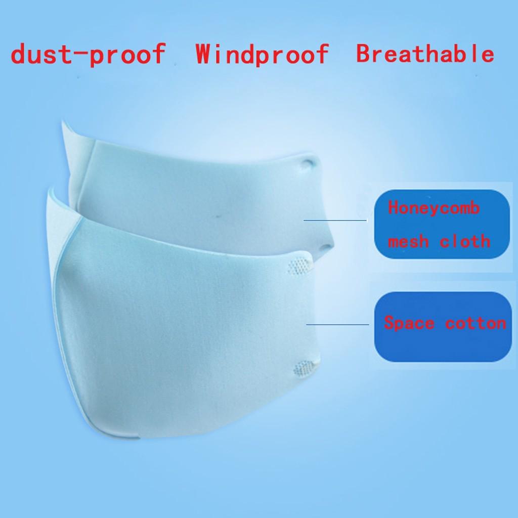 5PCS Cartoon Solid Kids Washable Anti-pollution Cute Mouth Anti-dust Face 