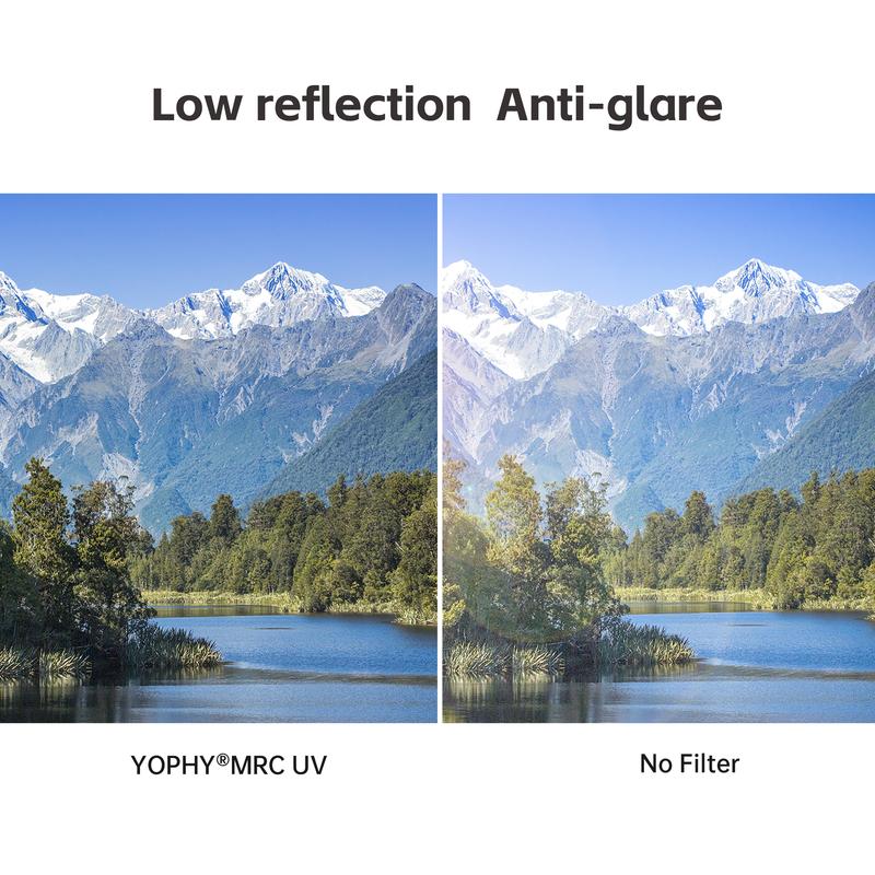 YOPHY UV Filter Protection Ultra Slim Multi Coated Ultraviolet Protection Lens Filter 37/40.5/43/49/52/55/58/62/67/72/77/82mm
