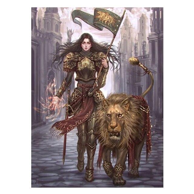 Jesus Lion Cross Christian Wall Art Canvas Painting Abstract Posters and Prints Vintage Home Decorative for Living Room Pictures No Frame