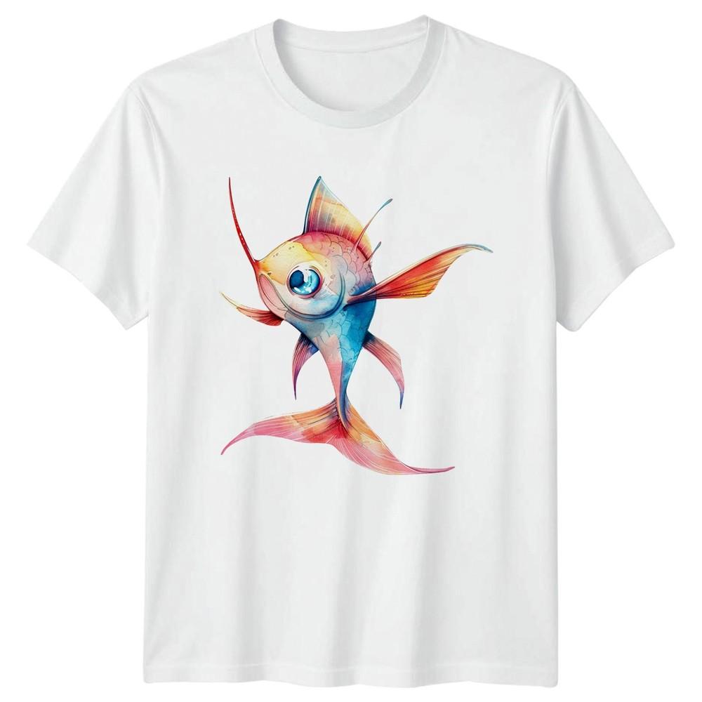Watercolor Fish TShirt Aquatic Wildlife Birthday Gift For Him And Her S