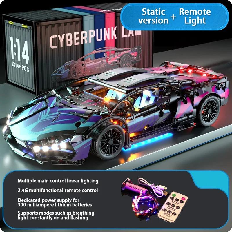 1314pcs  Technical 1:14 Racing Sport Car Model Building Blocks MOC City Vehicle Supercar Adult Toy for Boy Children Gift